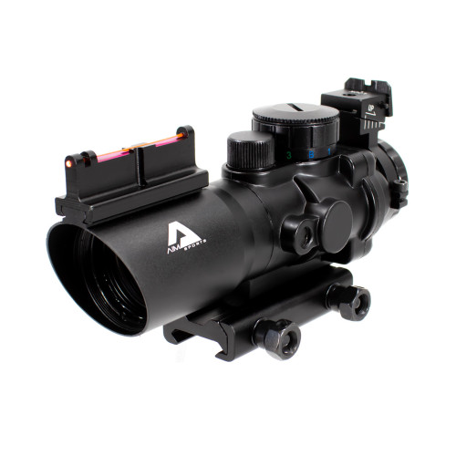 4X32 Tri Illuminated Scope w/Fiber Optic Sight - Mil-Dot Reticle: *JTSFO432G-N 4X32 Tri Illuminated Scope w/Fiber Optic Sight - Mil-Dot Reticle: *JTSFO432G-N