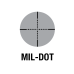 4X32 Tri Illuminated Scope w/Fiber Optic Sight - Mil-Dot Reticle: *JTSFO432G-N 4X32 Tri Illuminated Scope w/Fiber Optic Sight - Mil-Dot Reticle: *JTSFO432G-N